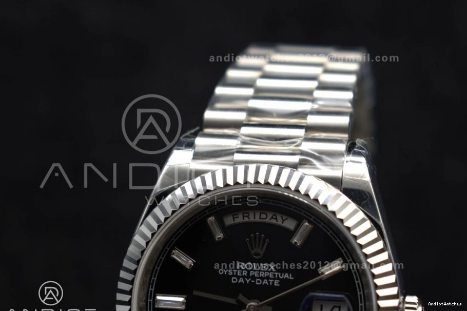 Bright 718 GSF Bracelet Black Weight 40 Gain on Crystal DayDate Dial SS President A 0316